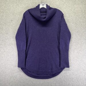 Griffen Turtleneck Sweater Womens Small Purple Cashmere Long Hem Knit Pullover